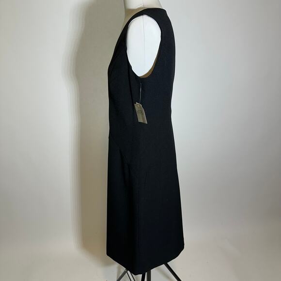 NWT Kasper Black Sleeveless V-Neck A-Line Pleated Dress Workwear Womens Size 6 - Picture 5 of 12